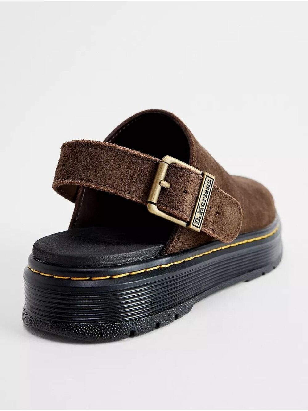 NWOT Dr. Martens Brookline Brown Suede Slingback Mules Clogs Women’s 9 Men’s 8 - Picture 5 of 17